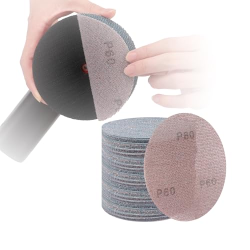 PMIQSA 50 Stück Schleifpapier 125 mm Klett, Schleifgitter Schleifscheibe 60 Körnung für Auto Metall Holz Exzenterschleifer und Trockenbauschleifer PMIQSA 50 Stück Schleifpapier 125 mm Klett, Schleifgitter Schleifscheibe 60 Körnung für Auto Metall Holz Exzenterschleifer und Trockenbauschleifer von PMIQSA