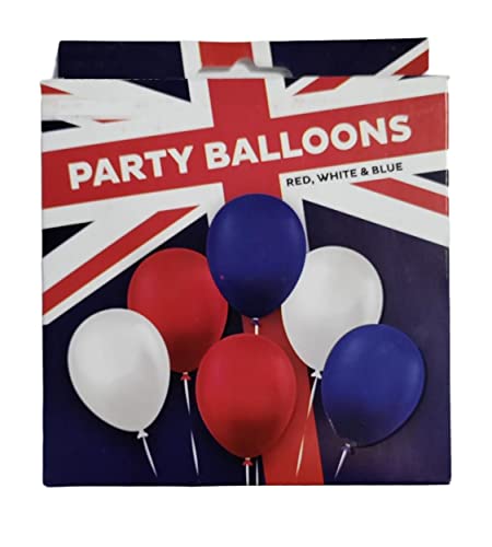 PMS Packung mit 18 Union Jack Luftballons Rot Weiß Blau Queens Jubiläum Feier Party Luftballons von PMS