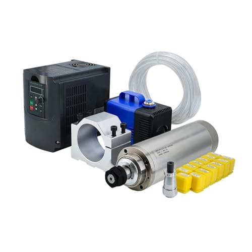 PMZZHUPVR Wasserkühlungs-Spindelmotor-Kit, 2,2 kW, 2200 W, runde Spindel, 24000 U/min + VFD-Wechselrichter mit RS485 + 13 Stück ER20(110v) von PMZZHUPVR