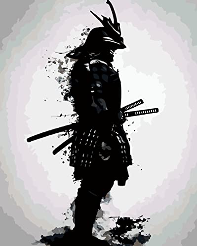 PNDGMCSY Malen Nach Zahlen Kinder Japanische Samurai DIY Malen Nach Zahlen-Vorgedruckt Leinwand-Ölgemälde Geschenk für Erwachsene Kinder Paint by Numbers Kits zur Home Dekor 50x40cm von PNDGMCSY