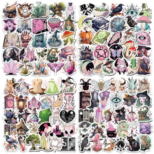 PNGIF Hexen Sticker Set 200 Stück, Wasserfeste Aesthetic Vintage Aufkleber für Koffer Scrapbook Skateboard Laptop Motorrad Snowboard Gepäck Graffiti Anime Sticker für Jugendliche Erwachsene von PNGIF