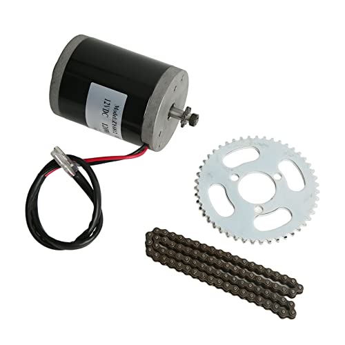 POENVFPO 120W 12 V Elektroroller Gebürstetem Motor Kit, Hochgeschwindigkeitsgetriebe für Elektrisches Dreiradfahrrad, 25H 76 Kette, mit 25H 3 Loch 47 Zahnkurbel für DIY -Elektrofahrräder von POENVFPO