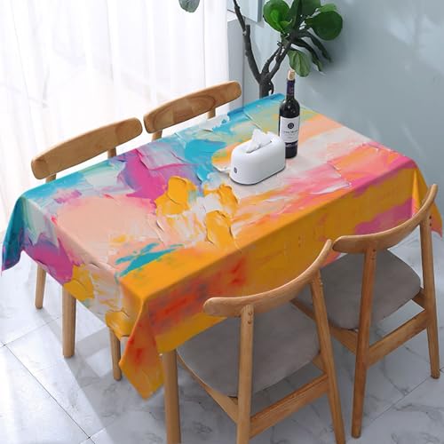 POEZJZW Tischdecke, abstraktes Ölgemälde, 137,2 x 183,9 cm, rechteckige Tischdecke für Zuhause, Küche, Esszimmer, Partys, Terrassen POEZJZW Tischdecke, abstraktes Ölgemälde, 137,2 x 183,9 cm, rechteckige Tischdecke für Zuhause, Küche, Esszimmer, Partys, Terrassen von POEZJZW