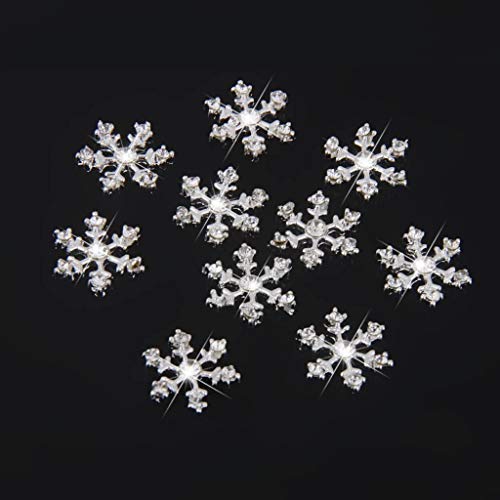 POFET 10 Stück 14mm Kristall SnowFlake Knöpfe für Scrapbooking Craft Haarspange Dekor von POFET