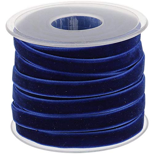 POFET 20 Yard 10mm breite Samtbandrolle für Basteldekoration - Blau von POFET