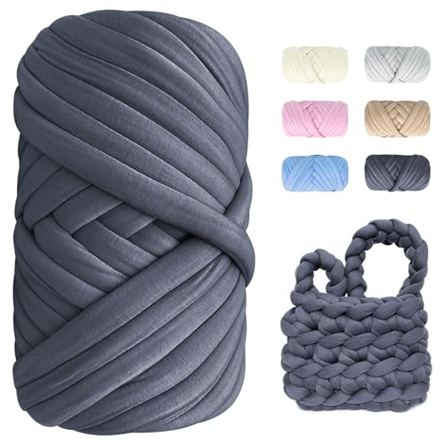 Dicke Wolle zum Handstricken - 500g Länge ca 25m Chunky Yarn Wolle zum Armstricken DIY XXL Dick Wolle Weiches Flauschige Strickgarn Dickes Garn Dicke Wolle zum Häkeln für Decke, Tasche, Kissen von POFIBO