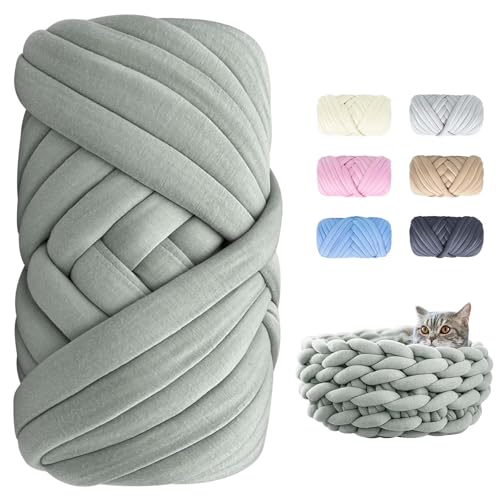 Dicke Wolle zum Handstricken - 500g Länge ca 25m Chunky Yarn Wolle zum Armstricken DIY XXL Dick Wolle Weiches Flauschige Strickgarn Dickes Garn Dicke Wolle zum Häkeln für Decke, Tasche, Kissen von POFIBO