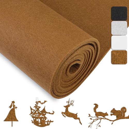 POFIBO Filzstoff Meterware 30cm x 250cm x 3mm Filzmatten zum Zuschneiden Filzrolle DIY Filz zum Basteln Filzplatten Filzunterlage für Möbel Aufbewahrungstasche Nähen Untersetzer Handwerk Dekoration von POFIBO