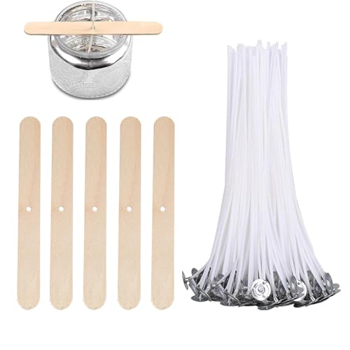 100 Stück Kerzendocht, Kerzendochte für Kerzen,15cm Docht für Kerzen,Cotton Candle Rauchfrei Dochte Candle Wick mit Soja Wachs, Kerzen Docht für Die Kerzenherstellung Candle DIY von POHOVE