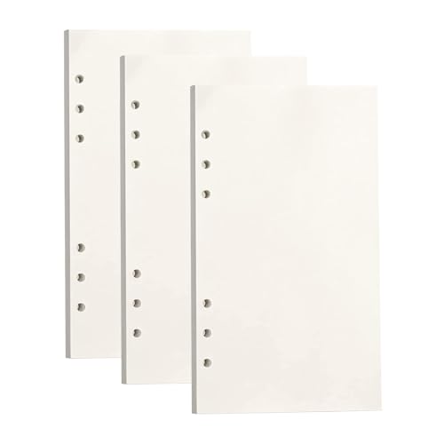 3Packungen A5 Nachfüllpapier Blanko 6 Löcher Nachfülleinlagen Loose Notizpapier A5 Refill Paper 135 Blätter A5 Refill Paper für 6 Ring A5 Notizbuch Skizze Tagbuch Malerei Bullet Journal von POHOVE