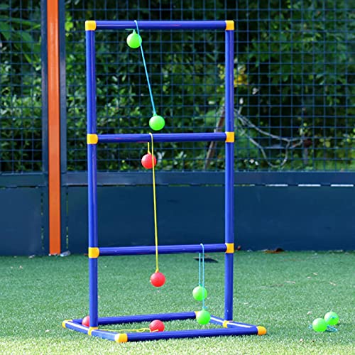 POHOVE Ladder Toss Outdoor Game Set Ladder Ball Toss Game Golf Ladder Lawn Game with 6pcs Golf Bolas Ladderball Toss Game Set for Adults Children Family Indoor Outdoor von POHOVE