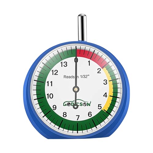Reifenprofiltiefenmesser,Profiltiefenmesser für Reifen in MM Zifferblatt,Messbereich 0-11mm,Intelligenter Farbcodierter Reifen Profiltiefe Messen,Profi für Motorrad,Auto,LKW,Bus und offroad zubehör von POHOVE