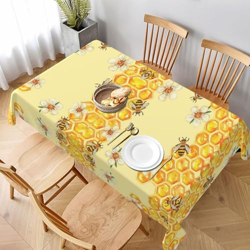 POKIKKJH Quadratische Tischdecke mit Blumenmotiv aus Polyestergewebe, geeignet für Restaurants, Küche und Partydekoration, geeignet für quadratische Tische, leicht zu reinigen und als Tischdekoration von POKIKKJH