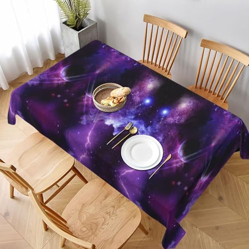 Quadratische Tischdecke mit Sternenhimmel-Motiv "Galaxy", aus Polyestergewebe, geeignet für Restaurants, Küche und Partydekoration, geeignet für quadratische Tische, leicht zu reinigen und als von POKIKKJH