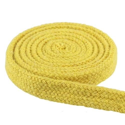 POLAY 5M 10mm Baumwollseil Hohle Flache verdrehte Schnur mehrfarbige gewebte Schnur Taillenseil Handarbeit Heimwerken DIY Hose Schuhkappe Dekoration von POLAY