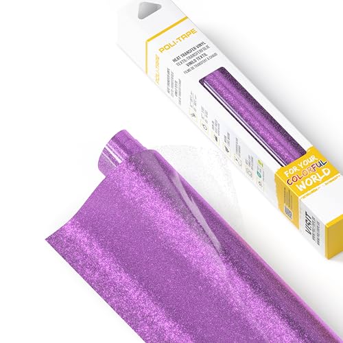 POLI-FLEX® PEARL GLITTER® - Glitzerfolie für Textilien – Flexfolie mit Glitter-Effekt zum Aufbügeln, Plotterfolie für DIY Shirts, Lavendel, 30,5 cm x 61 cm von POLI-TAPE