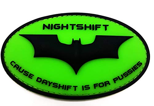 POLIZEIMEMESSHOP Nightshift Fluor PVC Patch mit Klett von POLIZEIMEMESSHOP