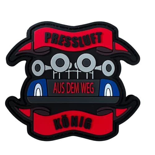 POLIZEIMEMESSHOP - Pressluft König Rubber Patch - PVC - Gummi - Klett - Polizei - Rettungsdienst - Feuerwehr von POLIZEIMEMESSHOP