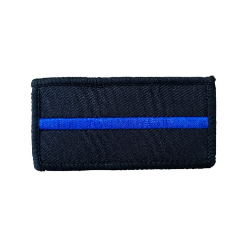 POLIZEIMEMESSHOP Thin Blue Line Textilpatch mit Klett - Polizei - Blaue Linie - Police - Solidarität von POLIZEIMEMESSHOP