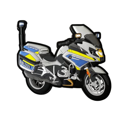 Polizei Motorrad XL Rubber Patch - PVC - Klett von POLIZEIMEMESSHOP