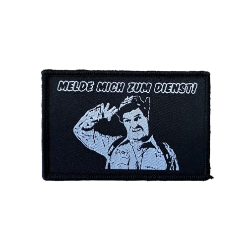 Polizeimemesshop Officer Doofy Ich melde Mich zum Dienst Textil Patch mit Klett - Polizei von POLIZEIMEMESSHOP