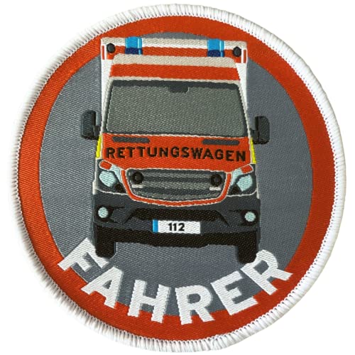 polizeimemesshop Rettungswagenfahrer Textil Patch mit Klett - Rettung - Feuerwehr von polizeimemesshop