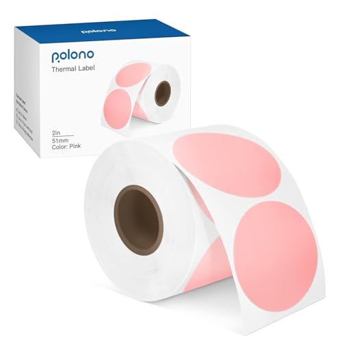 POLONO Genuine 2" Rose Circle Direct Thermal Label, Self-Adhesive Thermal Stickers Label, Thermal Printer Labels for DIY Design (750 Labels) von POLONO