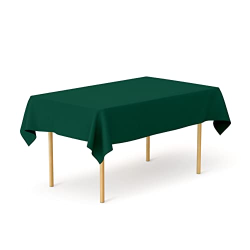 Pomp Hunter Green Premium-Polyester-Tischdecke, 152,4 x 259,1 cm, knitter- und schmutzabweisend, pflegeleichter Stoff, passend für 1,8 m rechteckige Tische von POMP