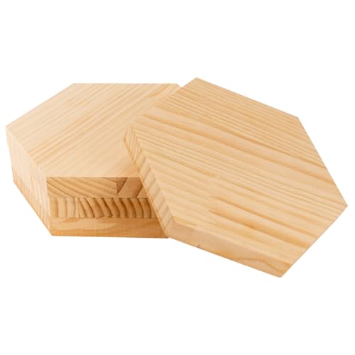 30,5 cm sechseckiges Holzschild, 3/4 Zoll dick, unlackiertes Holzschild, natürliches Kiefernholz, Untersetzerbasis für Bastelprojekte, Schild, Malerei, Holzschnitzerei, Gravur von PONGJA