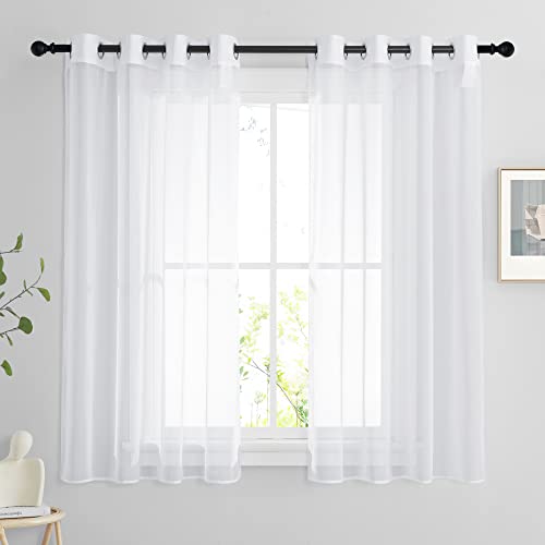 PONY DANCE Voile Gardinen 120 cm Hoch Vorhänge Weiss Transparent Kurzgardine Küchenfenster Vorhang Durchsichtig Weiß Kurz Voile Gardine mit Ösen Sheer Curtains, H 120 X B 140 cm PONY DANCE Voile Gardinen 120 cm Hoch Vorhänge Weiss Transparent Kurzgardine Küchenfenster Vorhang Durchsichtig Weiß Kurz Voile Gardine mit Ösen Sheer Curtains, H 120 X B 140 cm von PONY DANCE
