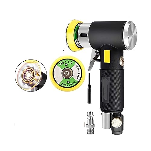 POOIQX 2"/3" Random Orbit Air Sander Mini-Pneumatik-Schleifmaschine for Polieren von Autos. Luftbetriebener Hochgeschwindigkeits-Schleifpolierer,Bequem Und Stabil(Black Air Sander) von POOIQX