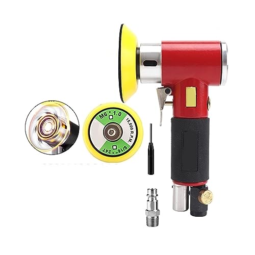 POOIQX 2"/3" Random Orbit Air Sander Mini-Pneumatik-Schleifmaschine for Polieren von Autos. Luftbetriebener Hochgeschwindigkeits-Schleifpolierer,Bequem Und Stabil(Red Air Sander) von POOIQX