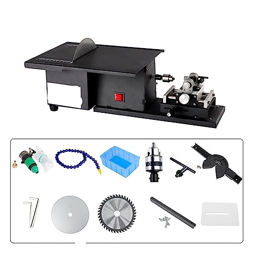 POOIQX 2500W 5 IN 1 Multifunktionale Desktop-Poliermaschine Jade Schnitzen Schleifen Schneidemaschine Runde Perlenstanzmaschine,Bequem Und Stabil(Simple Version) von POOIQX