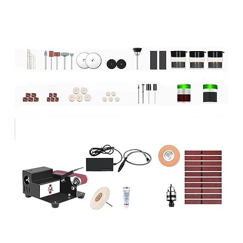 POOIQX 250W Mini Elektrische Schleifbandschleifmaschine 7 Gänge Geschwindigkeit Einstellbar DIY Holzbearbeitung Polieren Schleifen Sander Schleifmaschine,Bequem Und Stabil(Set 3) von POOIQX