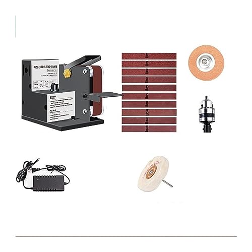 POOIQX 350W Mini elektrische Bandschleifer stufenlose Geschwindigkeitsregulierung Stein Metall Polieren Schleifmaschine Cutter Spitzer Schleifmaschine,Bequem Und Stabil(B) von POOIQX