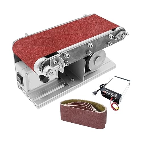 POOIQX DIY Polieren Schleifen Maschine Desktop Gürtel Maschine Cutter Kanten Spitzer Multifunktionale Band Sander Mit 10PCS Gürtel 533 * 75mm,Bequem Und Stabil von POOIQX