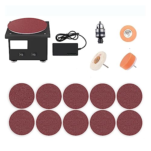 POOIQX Mini Elektrische Band Sander DIY High-Speed ​​Sand Disc Maschine Multifunktions Desktop Schleifen Maschine Polieren Holzbearbeitung Werkzeug,Bequem Und Stabil(Set Meal 3) von POOIQX