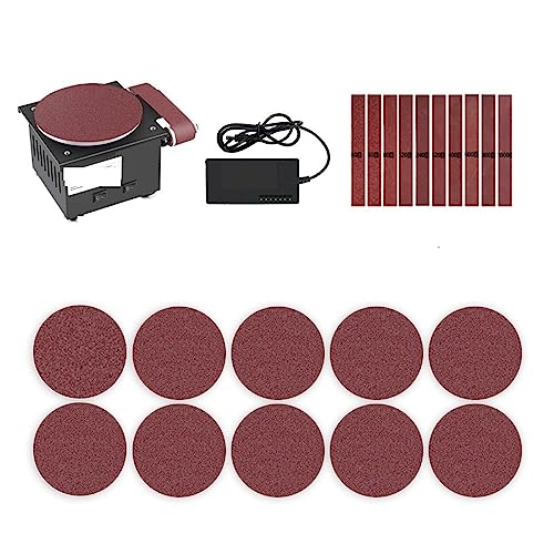 POOIQX Mini Elektrische Band Sander DIY High-Speed ​​Sand Disc Maschine Multifunktions Desktop Schleifen Maschine Polieren Holzbearbeitung Werkzeug,Bequem Und Stabil(Set Meal 6) von POOIQX