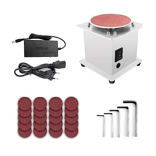 POOIQX Mini-Tisch-Tellerschleifer, elektrischer Rotationspolierer, verstellbar, 7 Variable Geschwindigkeiten, 20 Stück Schleifscheiben for Polieren und Schleifen,Bequem Und Stabil(Generation 3) von POOIQX