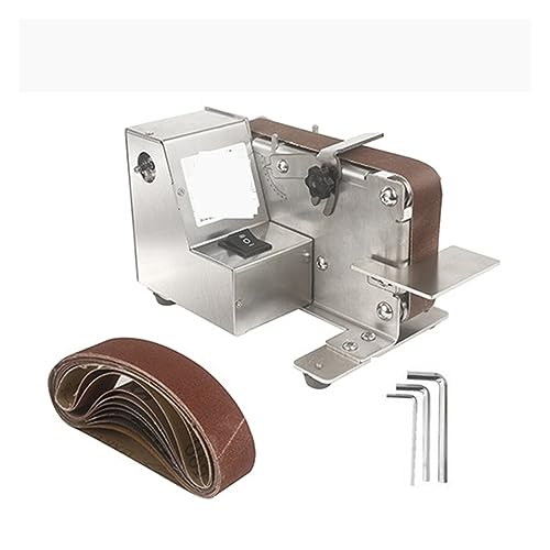 POOIQX Mini elektrische Bandschleifer Bandschleifer Maschine Variable Geschwindigkeit DIY Polieren Schleifmaschine Metallschleifer Werkzeug Schärfmaschine,Bequem Und Stabil(Set 1) von POOIQX