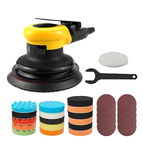 POOIQX Orbit Air Sander Mini Pneumatische Schleifmaschine 125 mm Handschleifer 5 Zoll Schleifscheiben for Heim- und Autozubehör,Bequem Und Stabil(A1 Sander Sets) von POOIQX