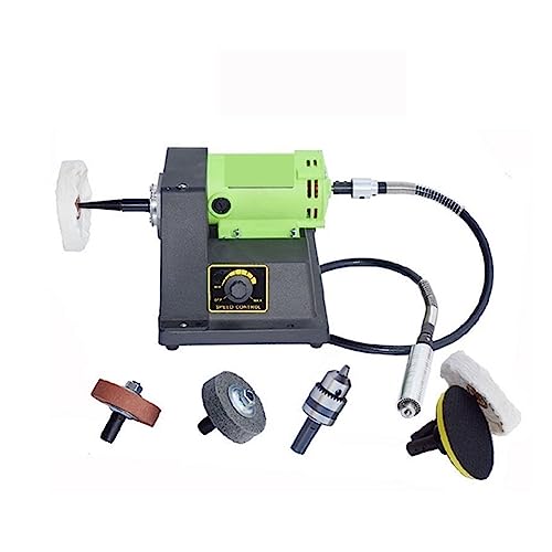 POOIQX Poliermaschine for Schmuck, Holzbearbeitung, Mini-Hochleistungs-Tuchrad, Turbinenpolierer, 900 W, Jade-Drehmaschine, Schleifer, einstellbare Geschwindigkeit,Bequem Und Stabil(Set F) von POOIQX