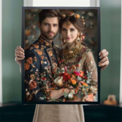 5D Diamond Painting Eigenes Bild Foto, DIY Leinwand Personalisiert Foto Diamant Malerei, Custom Eigenes Foto Diamant Painting Bilder, Innendekoration Fotogeschenke Personalisiert Decor 100x200cm A-22 von POOJNNPP