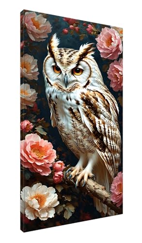 5D Diamond Painting Eule Blume Diamant Painting Bilder Kinder, Diamond Art Painting Full Zubehör, Diamond Painting Erwachsene Groß Kreuzstich Diamant Malerei Art Craft Wanddekoration 100x200cm J-309 von POOJNNPP