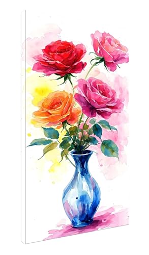 5D Diamond Painting Rosenstrauß Diamant Painting Bilder Kinder, Diamond Art Painting Full Zubehör, DIY Diamond Painting Erwachsene Groß Kreuzstich Diamant Malerei Art Craft Wanddekoration 40x80cm J316 von POOJNNPP