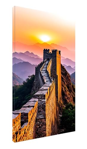 5D Diamond Painting Sonnenuntergang Chinesische Mauer Diamant Painting Bilder Kinder, Diamond Art Painting Full Zubehör, DIY Diamond Painting Erwachsene Groß Kreuzstich Diamant Malerei 100x200cm J-293 von POOJNNPP