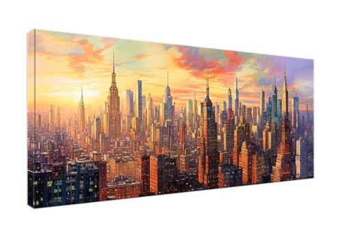 5D Diamond Painting Sonnenuntergang Schloss Diamant Painting Bilder Kinder, Diamond Art Painting Full Zubehör, Diamond Painting Erwachsene Groß Kreuzstich Diamant Malerei Wanddekoration 40x80cm J-272 von POOJNNPP