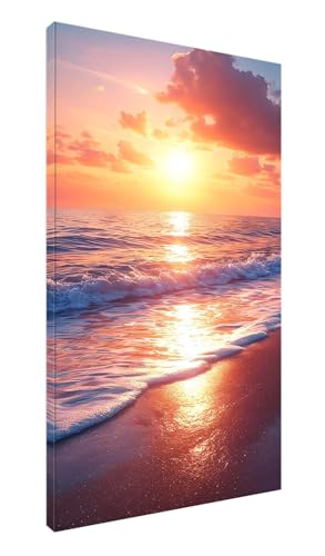 5D Diamond Painting Sonnenuntergang Strand Diamant Painting Bilder Kinder, Diamond Art Painting Full Zubehör, Diamond Painting Erwachsene Groß Kreuzstich Diamant Malerei Wanddekoration 70x140cm J-287 von POOJNNPP