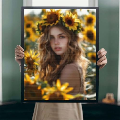 Diamond Painting Eigenes Foto-Diamant Malerei Personalisiert, Malen Nach Zahlen Eigenes Bild, Diamant Painting XXL DIY Diamantmalerei Basteln Leinwandbild Arts für Home Wand Décor 100x150cm A-1 von POOJNNPP