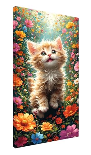 Diamond Painting Ewachsene Groß 30x60cm, DIY 5D Diamant Painting Bilder Art Bastelset Katzenblume Diamond Painting Kinder Anfänger Voll Stickerei Set, für Home Wand Dekor, Madchen Geschenke J-307 von POOJNNPP